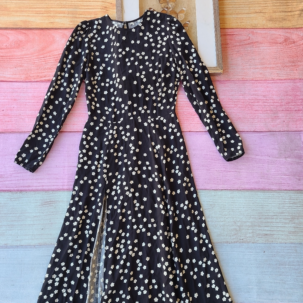 Reformation Black and White Polka Dot Midi Dress - Picture 7 of 10